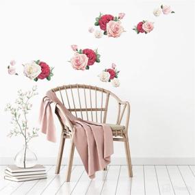 img 4 attached to 💐 DECOWALL DS-8041 Watercolour Rose Kids Wall Stickers: Stunning Peel and Stick Decals for Kids Nursery, Bedroom, and Living Room Décor