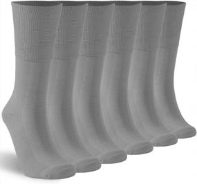 img 4 attached to Comfortable And Breathable Diabetic Crew Socks For Men And Women With Non-Binding Cushioning - Available In Multiple Packs And Sizes