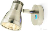 🌟 thalassa rv interior led reading light, 12v spotlight for boats, yachts, campers & motorhomes - 3w warm yellow light, brushed nickel, adjustable dimmer touch switch, blue reminder light - dc 10-30v logo