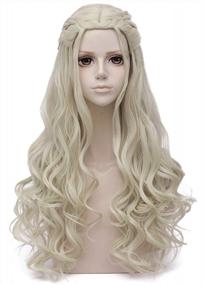 img 1 attached to Преобразите свой образ с париком Mersi Blonde Costume для женщин: длинные плетеные волосы для вечеринки и Хэллоуина - включает шапочку для парика (блондинка, S039G)