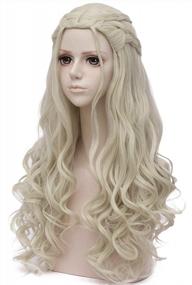 img 2 attached to Transform Your Look With Mersi Blonde Costume Wig For Women: Long Braided Hair For Party And Halloween - Includes Wig Cap (Blonde, S039G)