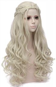 img 4 attached to Transform Your Look With Mersi Blonde Costume Wig For Women: Long Braided Hair For Party And Halloween - Includes Wig Cap (Blonde, S039G)