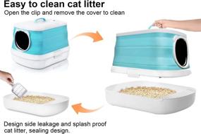 img 1 attached to 🐱 FOWD Cat Litter Box: Large, Foldable and Leak-Proof with Lid for Easy Travel and Cleaning