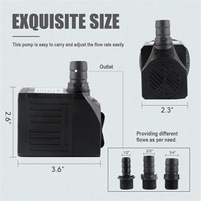 img 3 attached to 💧 Yochaqute Submersible Water Pump: 550GPH 30W Mini Quiet with 6ft Power Cord for Hydroponics, Garden Waterfall, Pond, Fish Tank, Fountain