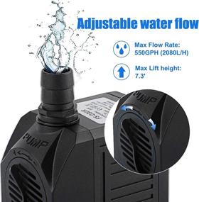 img 1 attached to 💧 Yochaqute Submersible Water Pump: 550GPH 30W Mini Quiet with 6ft Power Cord for Hydroponics, Garden Waterfall, Pond, Fish Tank, Fountain