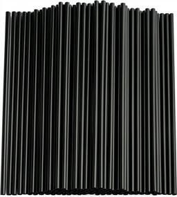 img 4 attached to Black Straws,100 Pcs Long Disposable Plastic Drinking Straws. (0.23''Diameter And 10.2"Long)-Black
