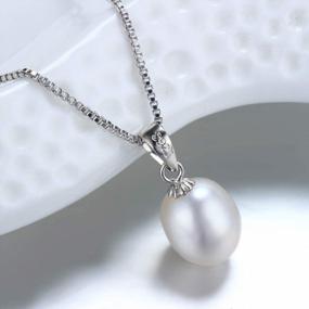 img 3 attached to HENGSHENG Genuine Pearl Jewelry Set Pearl Pendant Necklace &Pearl Earrings Set Zircon Dangle Drop Earrings S925 Sterling Sliver Wedding Gift