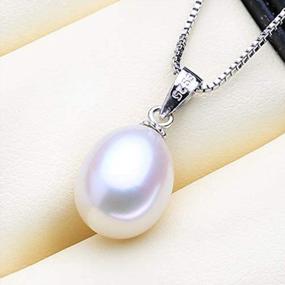 img 2 attached to HENGSHENG Genuine Pearl Jewelry Set Pearl Pendant Necklace &Pearl Earrings Set Zircon Dangle Drop Earrings S925 Sterling Sliver Wedding Gift