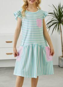 img 3 attached to Stylish Ruffle Trim Midi Dress For Girls Ages 4-13 - Perfect For Casual Wear By EVALESS