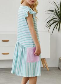 img 2 attached to Stylish Ruffle Trim Midi Dress For Girls Ages 4-13 - Perfect For Casual Wear By EVALESS