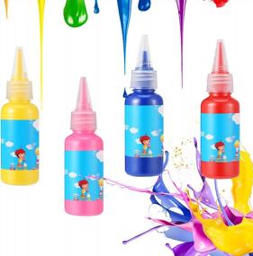 img 1 attached to HOMKARE Washable Finger Paint Set For Kids - 12 Colors Of Toddler Finger Paints For DIY Crafts And Painting - Each Bottle Contains 30Ml/1.01 Fl.Oz.