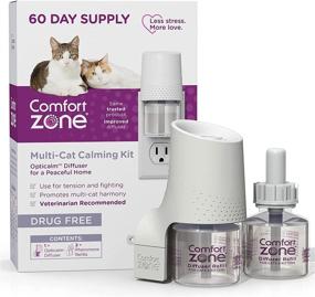 img 4 attached to 🐱 Multi-Cat Calming Diffuser Kit: Comfort Zone 1 Diffuser Plus 2 Refills (60-Day Supply) to Promote Peace in Your Home, Recommended by Veterinarians, Minimize Cat Fighting, Spraying, &amp; Other ProblematicBehaviors