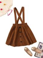 👗 stylish romwe girls' corduroy button elastic overall clothing at skirts & skorts логотип