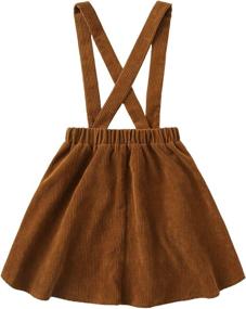 img 3 attached to 👗 Stylish Romwe Girls' Corduroy Button Elastic Overall Clothing at Skirts & Skorts