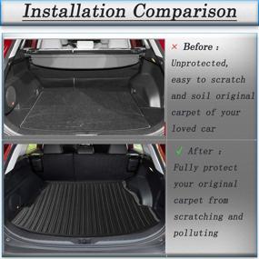 img 3 attached to 🚘 Ford Escape Cargo Liners - All-Weather Rear Trunk Tray Cargo Mats Protector | Custom Fit, 3D Tech Waterproof, Durable, Odorless | Flexible TPO Accessories | Compatible with Escape 2020-2022