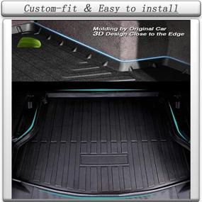 img 2 attached to 🚘 Ford Escape Cargo Liners - All-Weather Rear Trunk Tray Cargo Mats Protector | Custom Fit, 3D Tech Waterproof, Durable, Odorless | Flexible TPO Accessories | Compatible with Escape 2020-2022