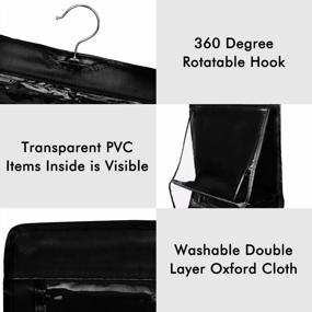 img 2 attached to Органайзер для сумок с 8 карманами из черной ткани Оксфорд для семейных шкафов и спален - складной и универсальный, подходящий для эффективного хранения и организации сумок