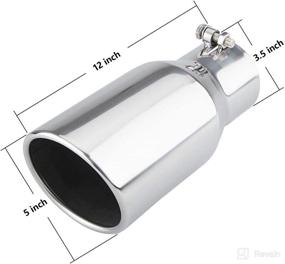 img 3 attached to Stainless Steel Exhaust 3 5X5X12 Tailpipe