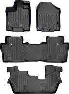 🚗 enhanced smartliner 3 row custom fit floor mats in black for 2016-2022 honda pilot (excluding elite models) logo