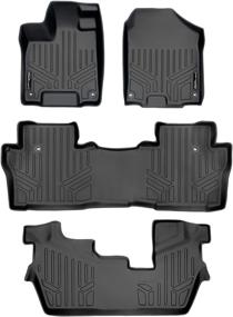 img 4 attached to 🚗 Enhanced SMARTLINER 3 Row Custom Fit Floor Mats in Black for 2016-2022 Honda Pilot (Excluding Elite Models)