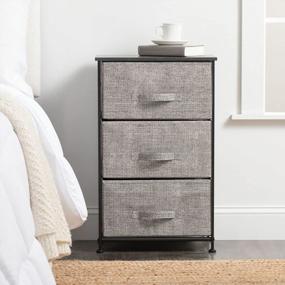 img 3 attached to Organize Your Space With MDesign'S Stylish Steel-Top Dresser Tower - Featuring 3 Removable Fabric Drawers For Versatile Storage Options!