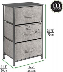 img 2 attached to Organize Your Space With MDesign'S Stylish Steel-Top Dresser Tower - Featuring 3 Removable Fabric Drawers For Versatile Storage Options!