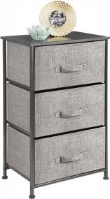 img 4 attached to Organize Your Space With MDesign'S Stylish Steel-Top Dresser Tower - Featuring 3 Removable Fabric Drawers For Versatile Storage Options!