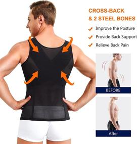 img 1 attached to Get A Slimmer Physique With Wonderience'S Compression Shirts For Men - Zipper Body Shaper Vest With Waist Trainer And Hooks