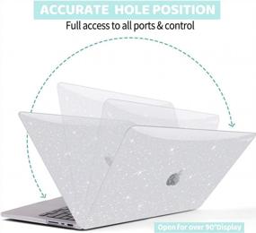 img 1 attached to Glitter Plastic Hard Shell Case + Keyboard Cover + Screen Protector For MacBook Pro 14'' With Touch ID (2023, 2022, 2021 M2 A2779 A2442 M1 Pro/Max Chip) - Anban Compatible Shining Clear