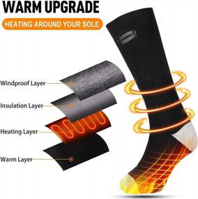 img 3 attached to Rechargeable Heated Socks For Men And Women - 4000MAh Battery, 3 Heat Settings, Washable Fabric, Ideal For Skiing, Camping, Running, Fishing, And Hunting