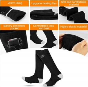 img 1 attached to Rechargeable Heated Socks For Men And Women - 4000MAh Battery, 3 Heat Settings, Washable Fabric, Ideal For Skiing, Camping, Running, Fishing, And Hunting