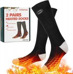 img 4 attached to Rechargeable Heated Socks For Men And Women - 4000MAh Battery, 3 Heat Settings, Washable Fabric, Ideal For Skiing, Camping, Running, Fishing, And Hunting
