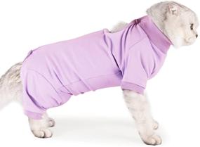 img 3 attached to 🐾 Surgical Recovery Suit for Cats - Male & Female Dog Abdominal Wounds Cone E-Collar Alternative, Anti-Licking & Skin Diseases Cats' Surgical Recovery Pajama Suit, Soft Fabric Onesies for Pet Surgical Recovery