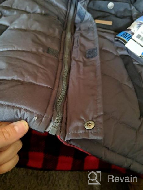 img 1 attached to Stay Warm and Stylish with the iXtreme Boys' Buffalo Check Puffer Jacket review by Todd Foster