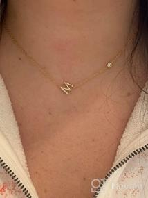 img 5 attached to 🎁 Pavé Sideways Initial Necklace: Personalized 18K Gold Plated Silver Jewelry for Layering, Perfect Gift