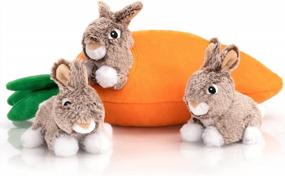 img 4 attached to Interactive Dog Toy With Squeaky Puzzle And Plush Hide And Seek Design - Rabbit And Carrot By Hollypet