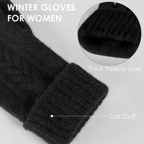 img 3 attached to Achiou Women'S Winter Gloves - Мягкая трикотажная перчатка для текстовых сообщений с сенсорным экраном и теплой флисовой подкладкой