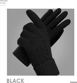 img 1 attached to Achiou Women'S Winter Gloves - Мягкая трикотажная перчатка для текстовых сообщений с сенсорным экраном и теплой флисовой подкладкой