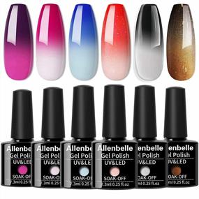 img 4 attached to Allenbelle Color Changing Gel Nail Polish Set Mood Soak Off UV LED Manicure Kit 002