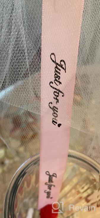 img 1 attached to 1 Inch Wide Satin Ribbon Roll Silver 50 Yards Printing Just For You Fabric Craft Ribbon For Wedding Birthday Valentine'S Day Flowers Packaging Box Paper Gift Wrapping Party Decoration review by Dave Branch