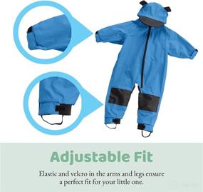 img 3 attached to Kids Toddler Rain Suit Waterproof Apparel & Accessories Baby Girls ... Clothing