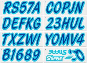 img 2 attached to Alpha-Numeric Registration Stickers For Boats & Watercraft: Stiffie Whipline In Solid Navy/Sky Blue, 3-Inch Size