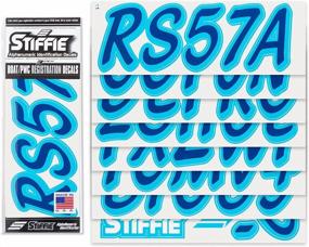 img 3 attached to Alpha-Numeric Registration Stickers For Boats & Watercraft: Stiffie Whipline In Solid Navy/Sky Blue, 3-Inch Size