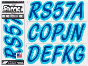 img 4 attached to Alpha-Numeric Registration Stickers For Boats & Watercraft: Stiffie Whipline In Solid Navy/Sky Blue, 3-Inch Size