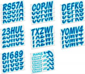 img 1 attached to Alpha-Numeric Registration Stickers For Boats & Watercraft: Stiffie Whipline In Solid Navy/Sky Blue, 3-Inch Size