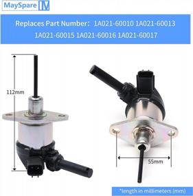 img 3 attached to MaySpare Fuel Shut Off Solenoid For Kubota Tractor Mower V2003 V2203 V2403 - 1A021-600XX Series