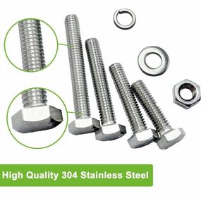 img 2 attached to 240Pcs Metric Stainless Steel Hex Bolts, Nuts, And Washers Assortment Kit - Fully Threaded With 4 Lengths (16/20/25/30Mm) - Includes Thick Flat Spring Washers - Ideal For Outdoor Or Industrial Use