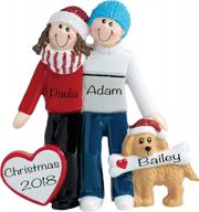 winter couple ornaments with pet - personalized christmas ornaments 2022 for couples | unique, charming design | perfect dog’s first christmas ornament logo