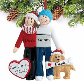 img 3 attached to Winter Couple Ornaments With Pet - Personalized Christmas Ornaments 2022 For Couples | Unique, Charming Design | Perfect Dog’S First Christmas Ornament