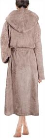 img 3 attached to Get Cozy In Style With PAVILIA Women'S Hooded Plush Fleece Bathrobe